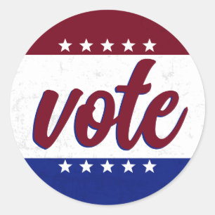Retro Vote Election Classic Round Sticker