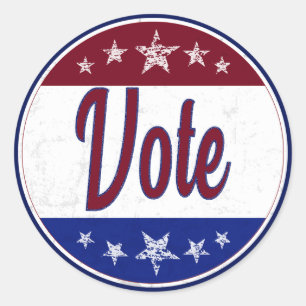 Retro Vote Election Classic Round Sticker