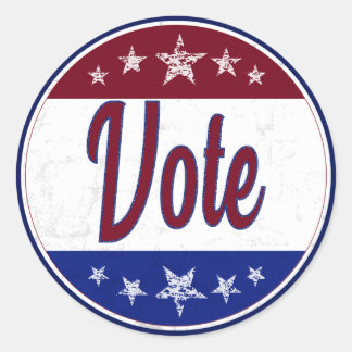 Retro Vote Election Classic Round Sticker