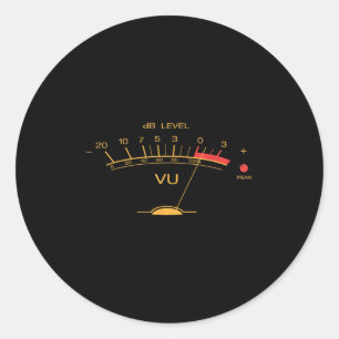 Retro Vu Metre Vintage Audio Engineer Recording Me Classic Round Sticker