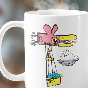 Retro Wacky Bird Hot Air Balloon  Coffee Mug