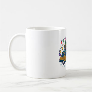 Retro Wagon Christmas Tree Night Drive Coffee Mug