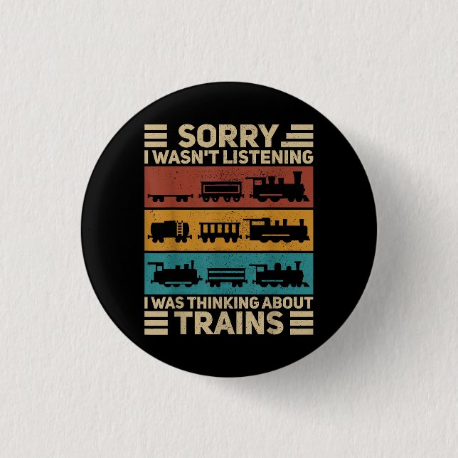 Retro Wagon Train Lover Model Railroad Conductor F 3 Cm Round Badge (Front)