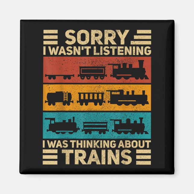 Retro Wagon Train Lover Model Railroad Conductor F Magnet (Front)