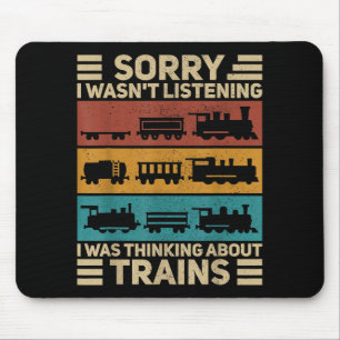 Retro Wagon Train Lover Model Railroad Conductor F Mouse Mat