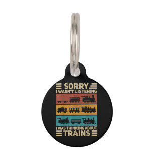 Retro Wagon Train Lover Model Railroad Conductor F Pet Tag