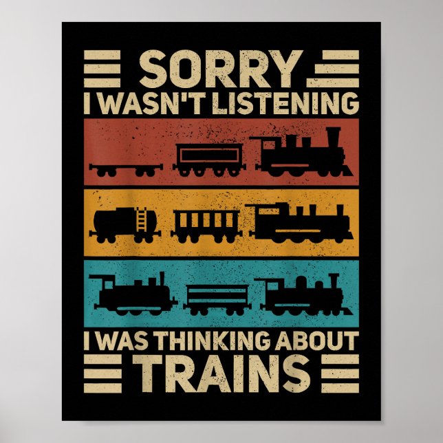 Retro Wagon Train Lover Model Railroad Conductor F Poster (Front)