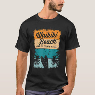 Retro Waikiki Beach Gifts Souvenir Men Women Honol T-Shirt