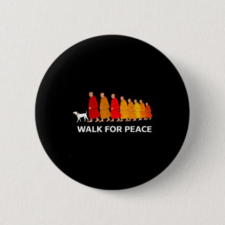 Retro walk for peace monks with aloka dog  6 cm round badge