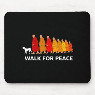 Retro walk for peace monks with aloka dog  mouse mat