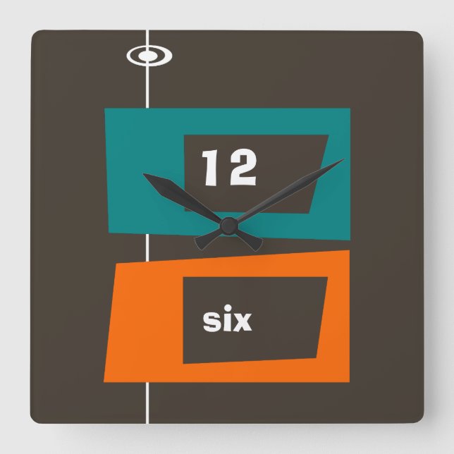 Retro Wall Clock - Changeable Background Colour! (Front)