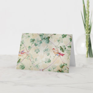 Retro Wallpaper with Birds Thank You