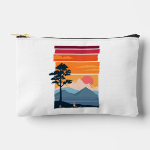 Retro Wanderlust Sunset Mountain Nature’s Beauty Accessory Pouch