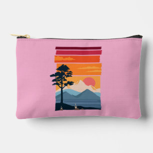 Retro Wanderlust Sunset Mountain Nature’s Beauty Accessory Pouch
