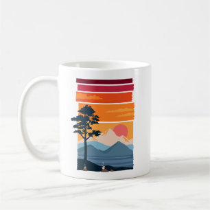 Retro Wanderlust Sunset Mountain Nature’s Beauty Coffee Mug