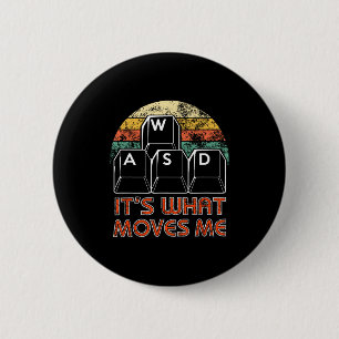 Retro Wasd Gaming Keys Funny Pc Gamer Design  6 Cm Round Badge