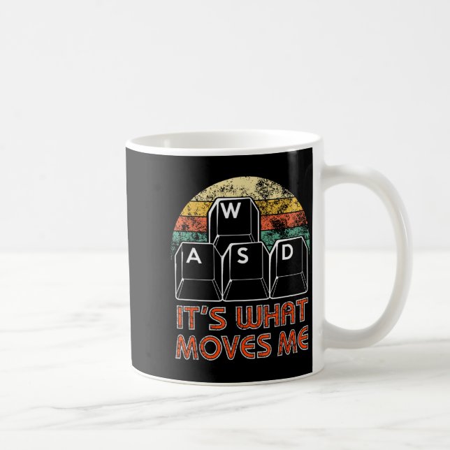 Retro Wasd Gaming Keys Funny Pc Gamer Design  Coffee Mug (Right)