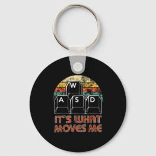 Retro Wasd Gaming Keys Funny Pc Gamer Design Key Ring