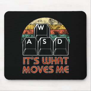 Retro Wasd Gaming Keys Funny Pc Gamer Design  Mouse Mat