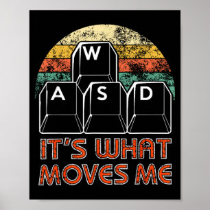 Retro Wasd Gaming Keys Funny Pc Gamer Design  Poster