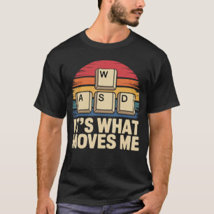Retro WASD Gaming Keys Funny PC Gamer Design T-Shirt