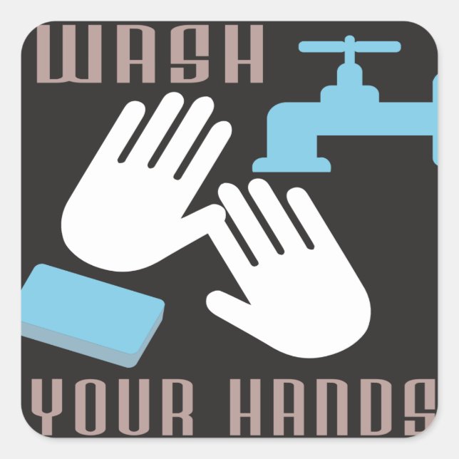 Retro Wash Your Hands Sticker (Front)