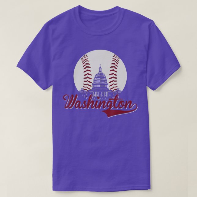 Retro Washington DC Baseball National Mall Silhoue T-Shirt (Design Front)