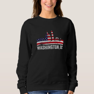 Retro Washington Dc Capitol Hill Usa Flag Vintage Sweatshirt