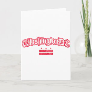 Retro Washington Dc Flag Souvenir Long Sleeve  Card