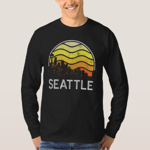 Retro Washington Seattle Visitors Skyline Vintage T-Shirt