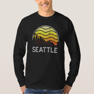 Retro Washington Seattle Visitors Skyline Vintage T-Shirt