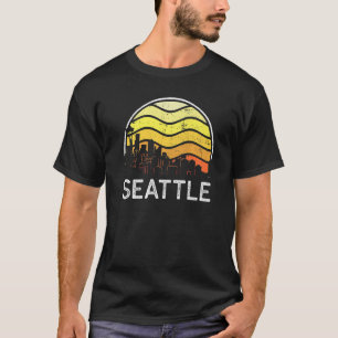 Retro Washington Seattle Visitors Skyline Vintage  T-Shirt