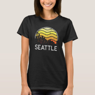 Retro Washington Seattle Visitors Skyline Vintage T-Shirt