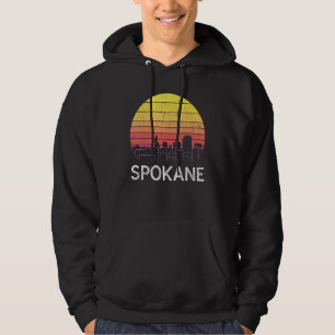 Retro Washington Spokane Skyline Vintage Urban Bui Hoodie
