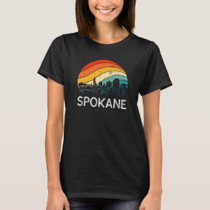 Retro Washington Spokane Skyline Vintage Urban Sky T-Shirt