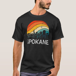 Retro Washington Spokane Skyline Vintage Urban Sky T-Shirt