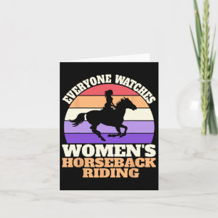 Retro Watch Womens Horseback Riding  Card