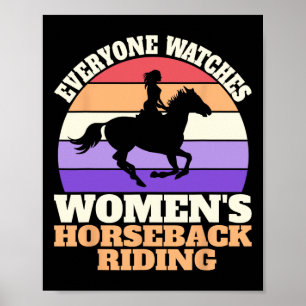 Retro Watch Womens Horseback Riding Poster