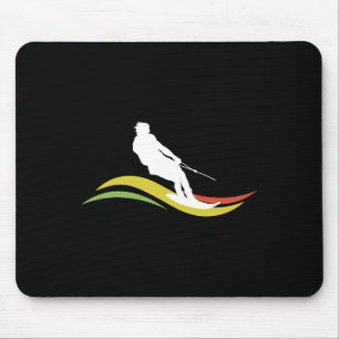 Retro Water Ski Skiing Waterski Waterskiing Waves Mouse Mat