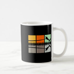 Retro Water Skiing Silhouette Wave Lover Ski Rope Coffee Mug