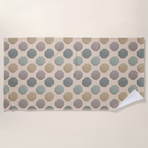Retro Watercolor Beach Umbrella Pattern Faded Sand Towel