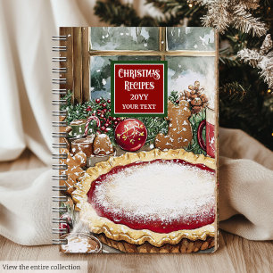 Retro Watercolor Christmas Recipe Journal