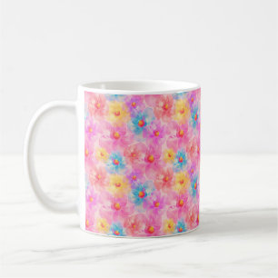 Retro Watercolor Floral Pattern Coffee Mug