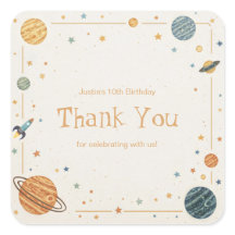 Retro Watercolor Planet Rocket Gold Frame