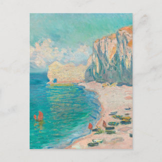 Retro Watercolor Seaside Beach Cliff Art Postcard