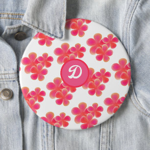 retro watercolor vintage floral personalised 6 cm round badge
