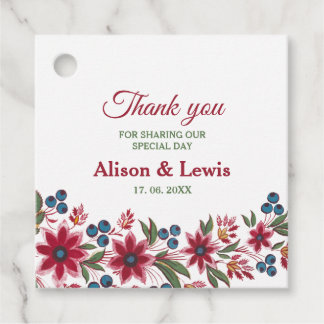 Retro Watercolour Florals Favour Tags