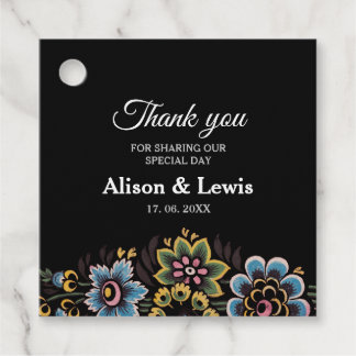 Retro Watercolour Florals Favour Tags