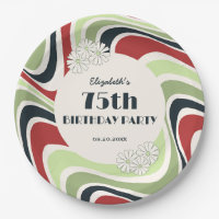 Retro Wave Artistic lower Green Red Black Birthday