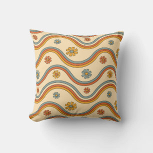 Retro Wave Blooms Cushion